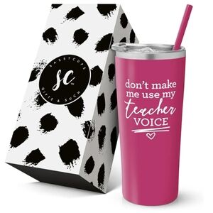 SassyCups Stainless Steel Don't Make Me Use My Teacher Voice Tumbler Pink 22 oz